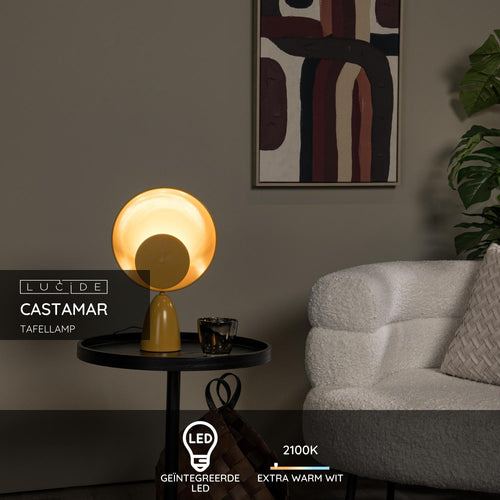 Lucide tafellamp CASTAMAR - Geïntegreerde LED - Okergeel