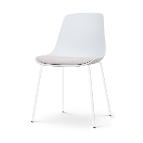 Nolon Nora-Liv Eetkamerstoel Wit - Beige Kussen - Witte Poten - vtwonen shop