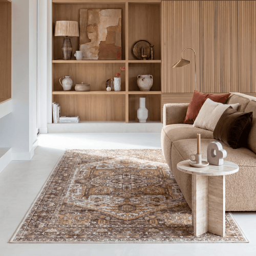 Interieur05 Vintage vloerkleed Evora Donkerbruin