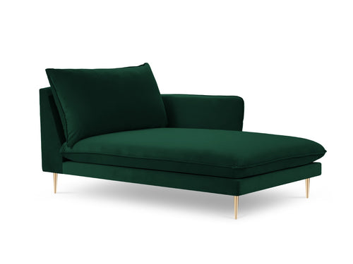 Cosmopolitan Design rechter chaise longue Vienna flueel, flessengroen - 170x110x95cm
