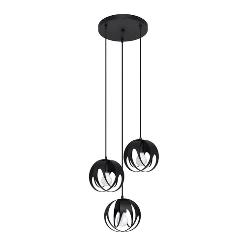 Sollux Lighting Hanglamp TULOS 3P zwart - 30x30x117cm