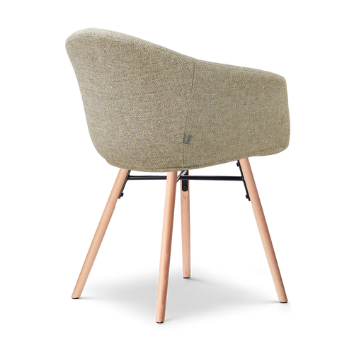 Nolon Nena-Otis Eetkamerstoel Taupe Melange - Houten Onderstel - vtwonen shop