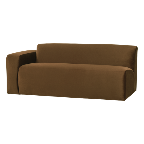 WOOOD 2-zits bank arm links Mojo Base - Velvet - Honinggeel - 74x185x97