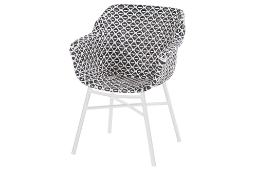 Hartman Tuinstoel Delphine - Zwart/Wit Wicker - Zithoogte 43cm - vtwonen shop