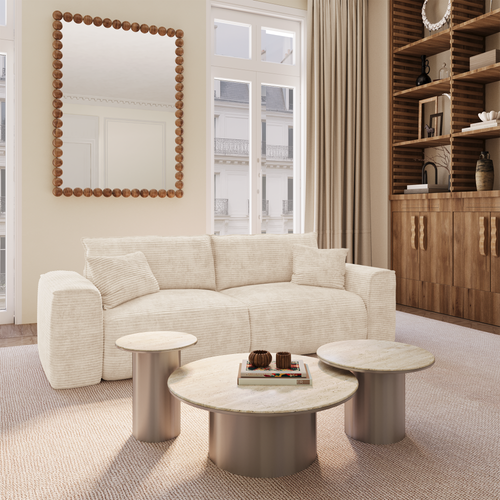 Premium Interiors - Slaapbank met opbergruimte COMO - corduroy beige 254cm