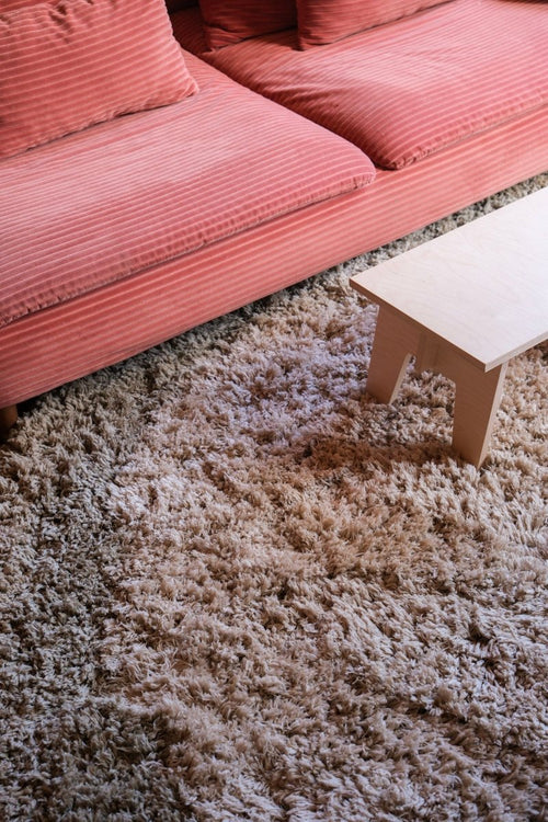Interieur05 vloerkleed Pilo - hoogpolig - groen/beige - Ø240 cm