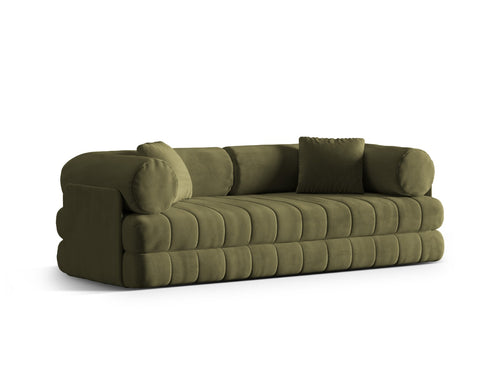 Cosmopolitan Design Converteerbare bank Kemi 3-zits, flueel groente - 95x206x70cm