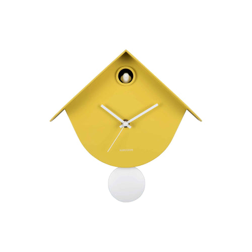 Karlsson wandklok Cool Retro - geel - 7.5x25.5x25.8cm