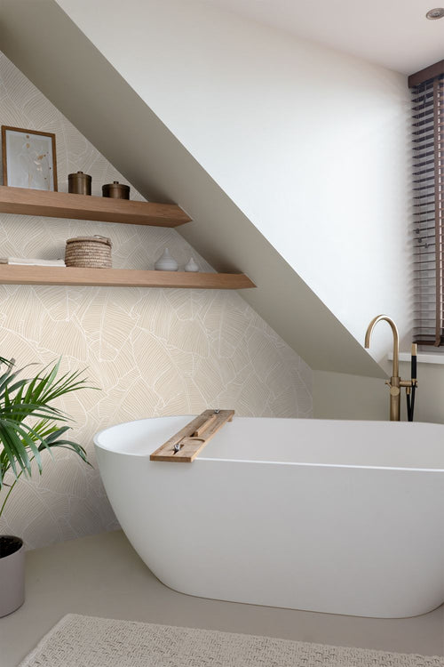 ESTAhome behang bladeren beige - 53 cm x 10.05 m - 130931