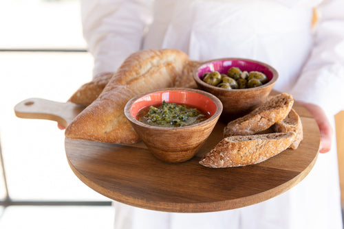 J-Line kom Kos - hout - fuschia - small - vtwonen shop