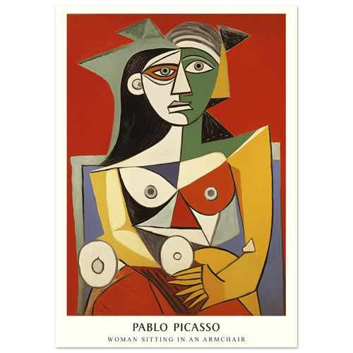 Artfulprints  Pablo Picasso - Woman sitting in an armchair   poster A4 21x29.7 cm - vtwonen shop