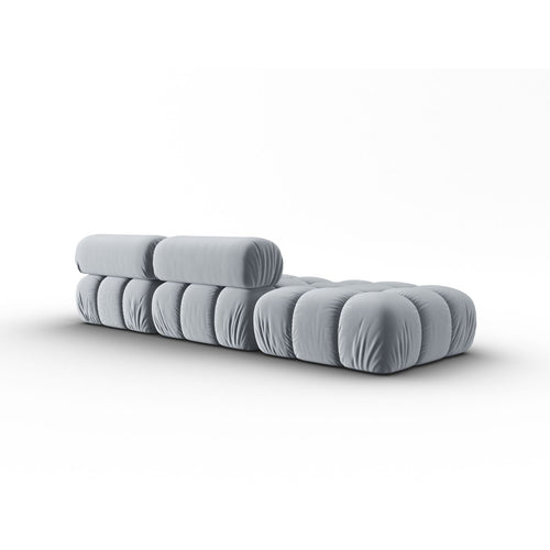 Cosmopolitan Design - Rechte modulaire bank Cortina 4-zits, flueel lichtblauw - 94x282x70cm