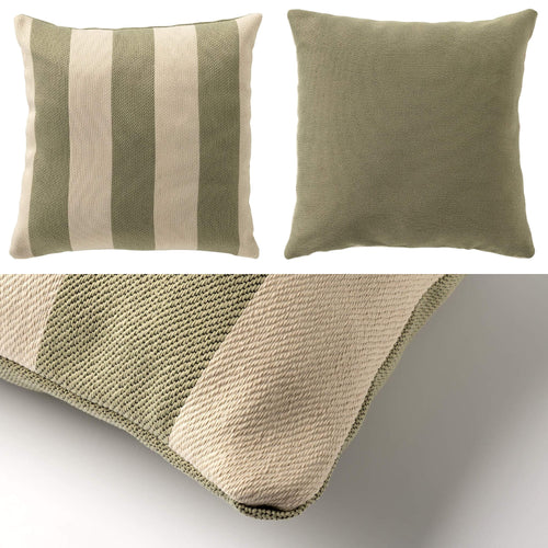 KUSSENSET - 3-delig - Gentle Rain - 45x45 cm, 30x50 cm - inclusief binnenkussens - wit, groen, blauw