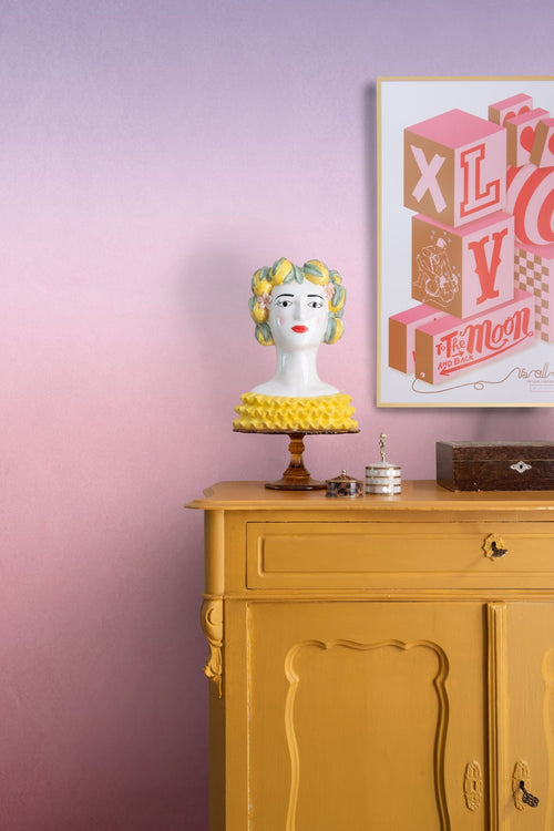 ESTAhome fotobehang kamerhoog dip dye kleurverloop paars en roze - 200 x 279 cm - 159452 - vtwonen shop