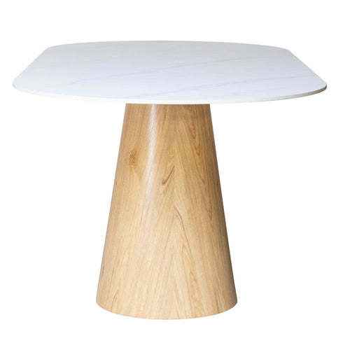 Giga Meubel Eettafel Madia - Wit Keramiek/Naturel - 200x90x75cm - vtwonen shop