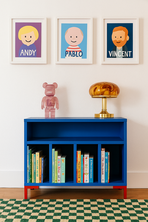Kinderrek in blauw MDF