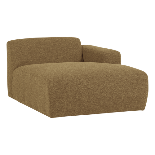 WOOOD chaise longue bank rechts Mojo Base - Bouclé - Geelbruin - 74x112x162