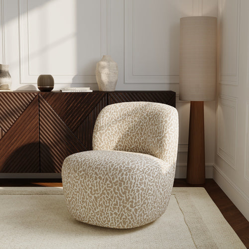 Premium Interiors - Draaistoel COMI - stof met patroon  beige 65cm