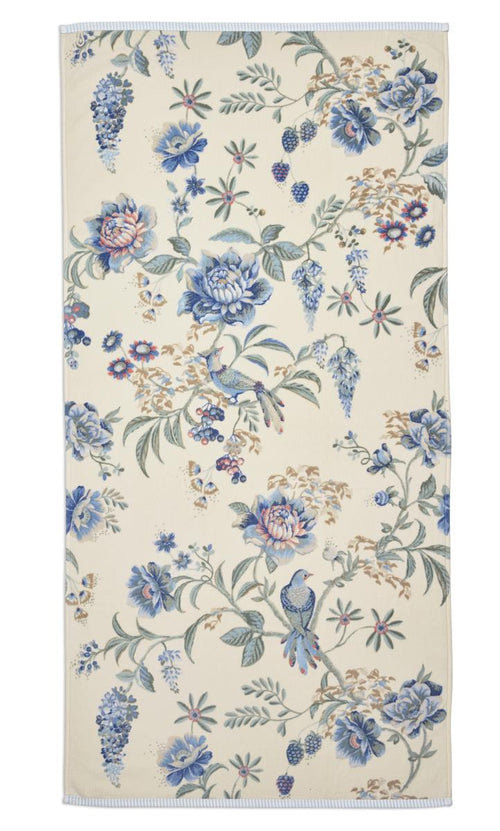 Pip Studio badlaken Secret Garden - 70x140 cm - whiteblue