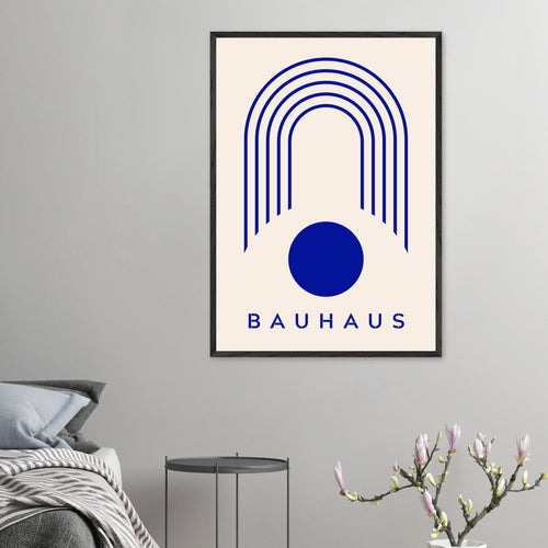 Artfulprints Poster Bauhaus - Blue arches   - 50x70 cm - Blauw