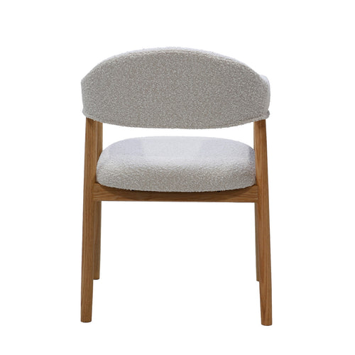 DÉJA Living Eetkamerstoel Noémi - Eikenhout/Polyester - Beige - Set van 2