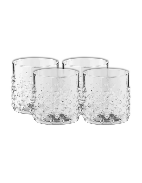 vtwonen Waterglazen Dots - Glazen - Set van 4 Drinkglazen - Servies - 350 ml - vtwonen shop