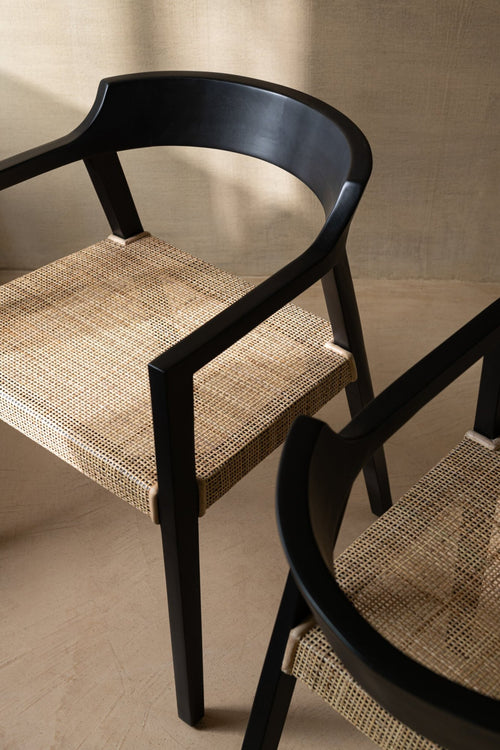 J-Line stoel Emma - hout - zwart/bruin