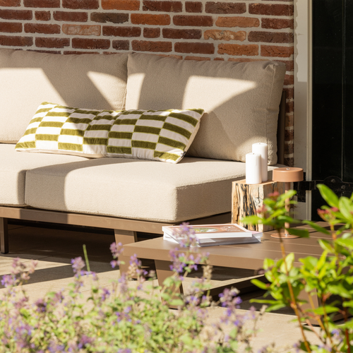 WOOOD 3-zits tuinbank Bear - Aluminium - Bruin - 80x210x87