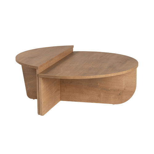 Calicosy - ORION Set van 2 salontafels - Licht hout - 90x90x35 cm