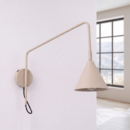 Sollux Lighting Wandlamp NOX 1 taupe met schakelaar - 14x61x30cm