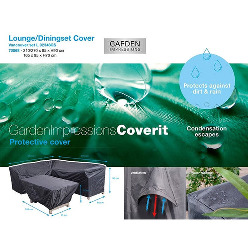Garden Impressions beschermhoes lounge dining set hoes 210x270x85 cm - 165x95xH70 cm