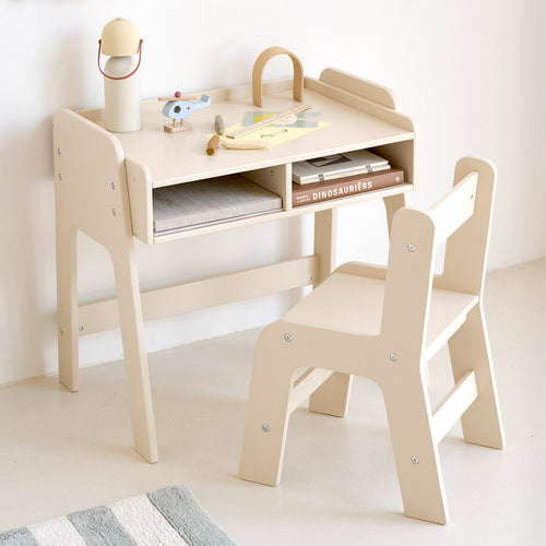 Petite Amélie Kinderbureau en stoel Lune beige - MDF - beige