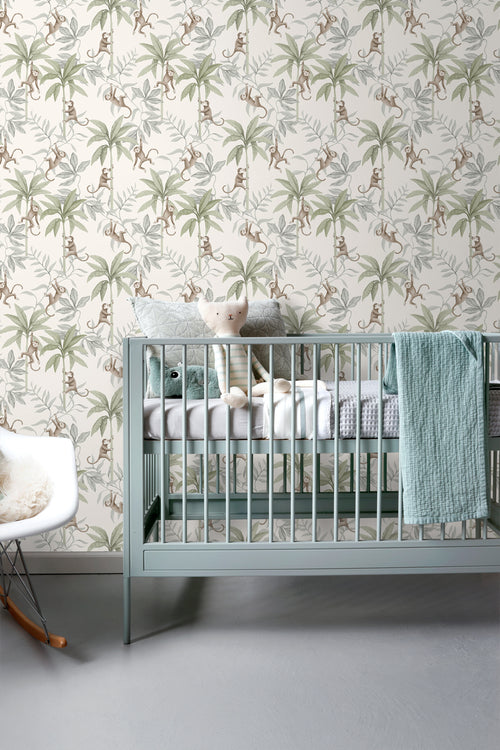 Borastapeter behang jungle dieren groen - 53 cm x 10.05 m - 660620 - vtwonen shop