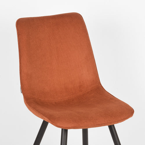 LABEL51 Eetkamerstoel Jort - Oranje Ribstof - Set van 2
