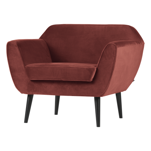 WOOOD fauteuil Rocco - Velvet - Bordeauxrood- 75x92x81