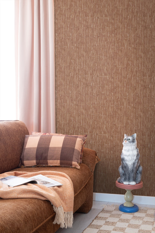 ESTAhome behang grafische lijnen terracotta - 50 x 900 cm - 131418 - vtwonen shop