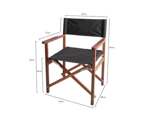 MaximaVida regisseursstoel XXL Cannes zwart 2 stuks- uit exclusief mahoniehout - vtwonen shop