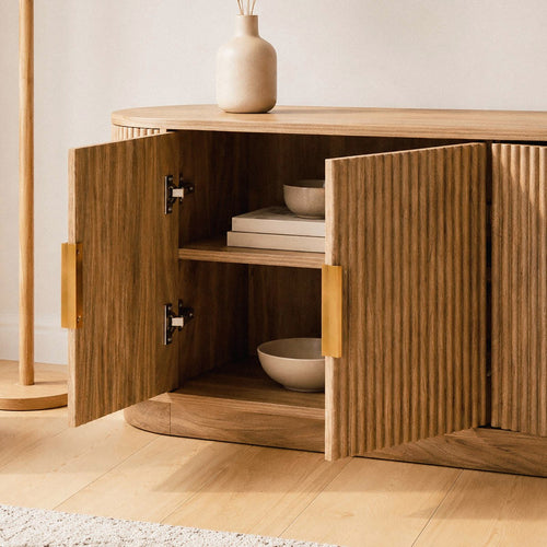 Calicosy - TV-meubel ACHILLE - licht hout 160x40x48 cm