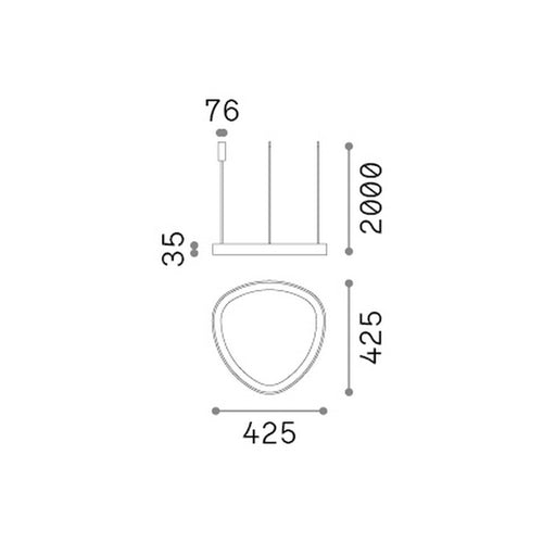 Ideal Lux GEMINI Geïntegreerde LED-hanglamp voor plafond, zwart, 4350lm, 4000K