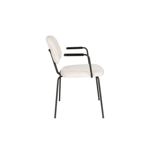 Housecraft Living Bouton Eetkamerstoelen met armleuning Off White - Set van 2 - vtwonen shop
