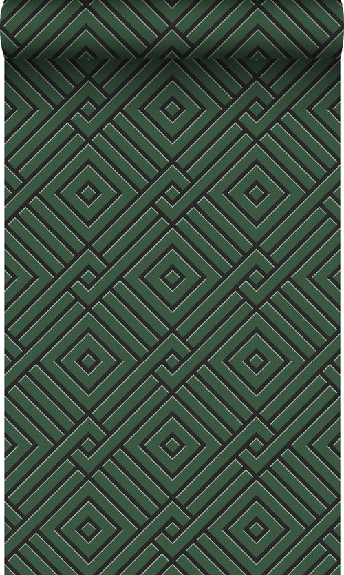 Origin Wallcoverings behang 3D grafisch motief donkergroen - 50 x 900 cm - 347981 - vtwonen shop