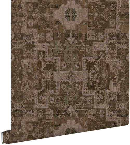 ESTAhome behang oosters kelim tapijt bruin - 50 x 900 cm - 131360 - vtwonen shop