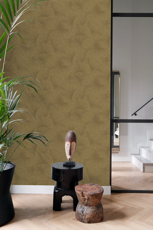 Origin Wallcoverings behang 3D-motief bladeren goud - 50 x 900 cm - 348010 - vtwonen shop