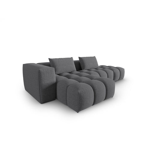 Cosmopolitan Design - Modulaire hoekbank links Verona 4-zits, structurele stof grijs - 145x265x70cm