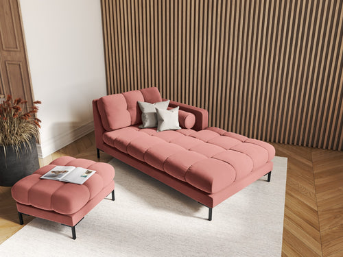 Cosmopolitan Design Poef Bali flueel, roze - 60x60x41cm