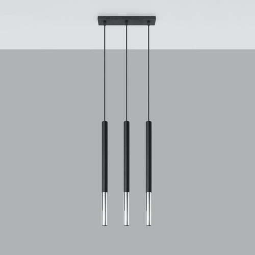 Sollux Lighting Hanglamp MOZAICA 3L zwart/chroom - 30x5x90cm