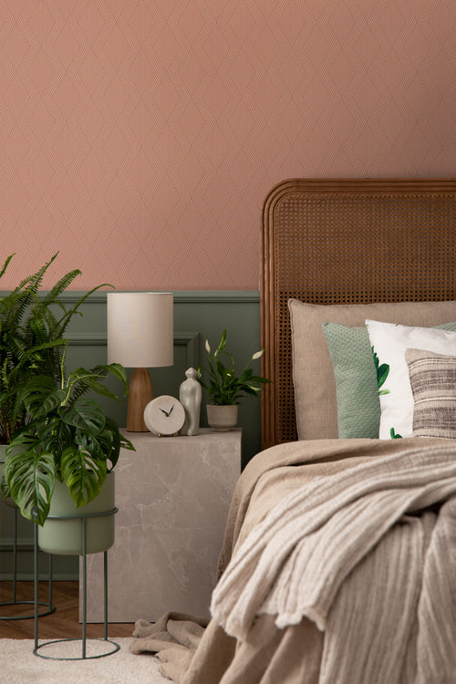 Borastapeter behang geometrische vormen terracotta - 53 cm x 10.05 m - 661001