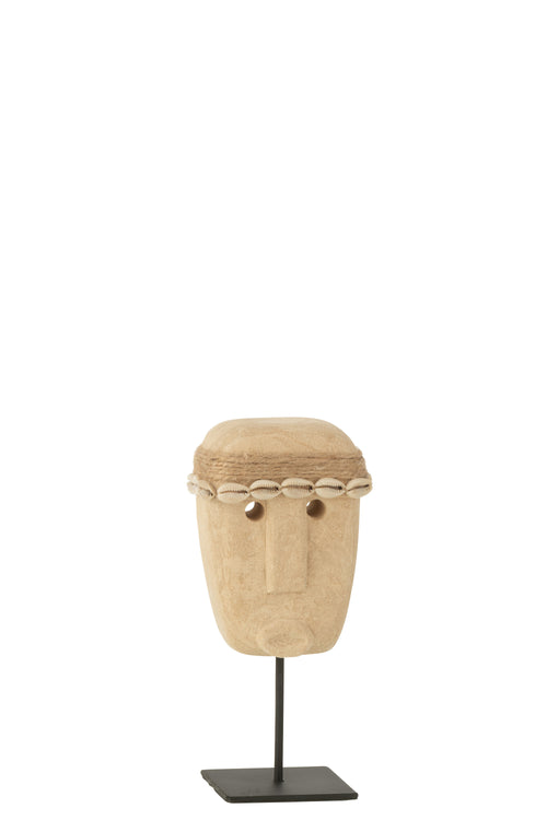 J-Line decoratie Standbeeld Julien - steen/schelp - naturel - small