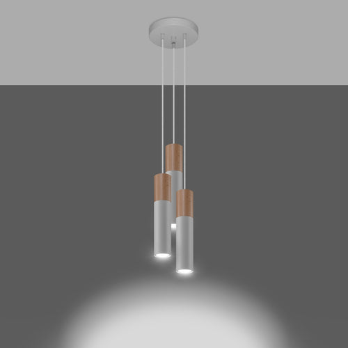 Sollux Lighting Hanglamp PABLO 3P wit - 20x20x100cm