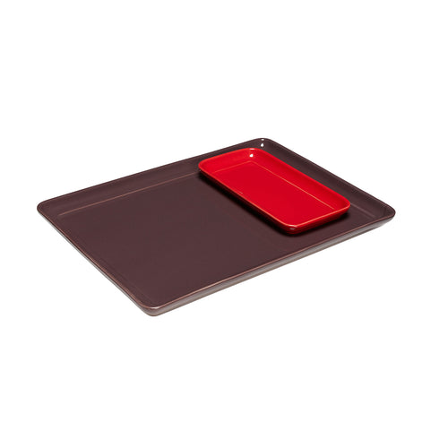 Hübsch dienblad Amare - steenpoeder - 20x10xh2cm, 35x26xh2cm - vtwonen shop